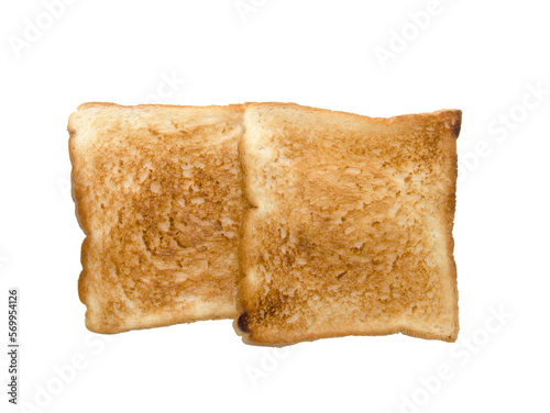 two slices of toast on a white background