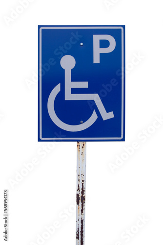 Wheelchair sign for disabled people isolated on white background.