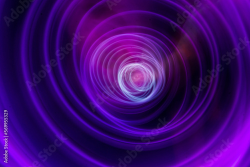Tunnel light wave of energy with elegant glowing lines. Abstract technology background. High quality photo