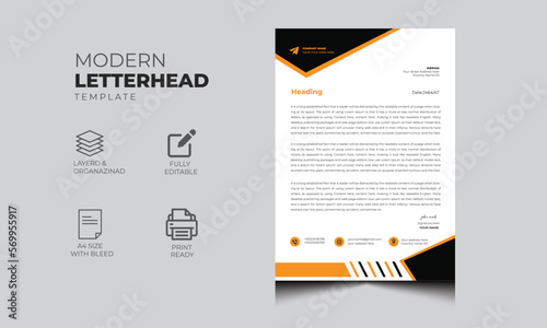 modern business letterhead design for corporate company