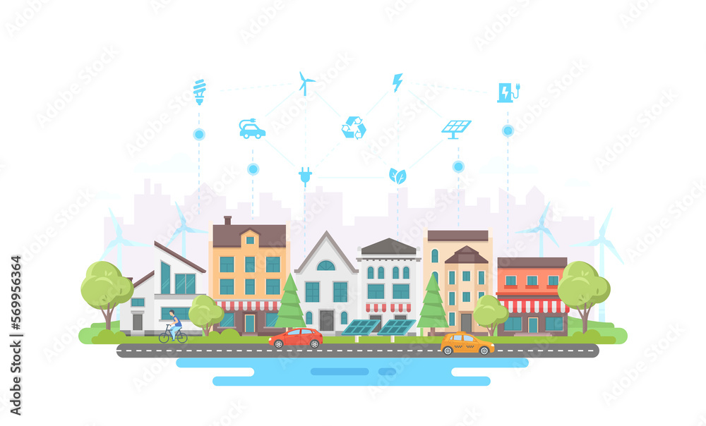 Eco-friendly lifestyle - modern flat design style illustration