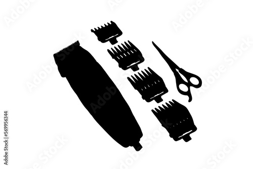 Set of silhouettes of hair clippers vector design