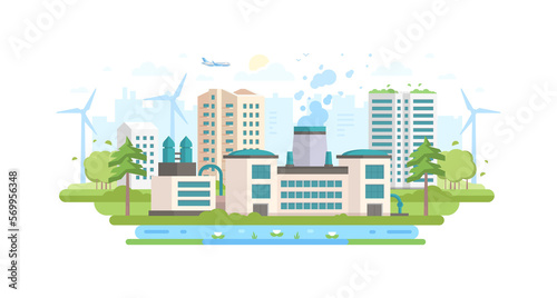 Eco-friendly industry - modern flat design style illustration