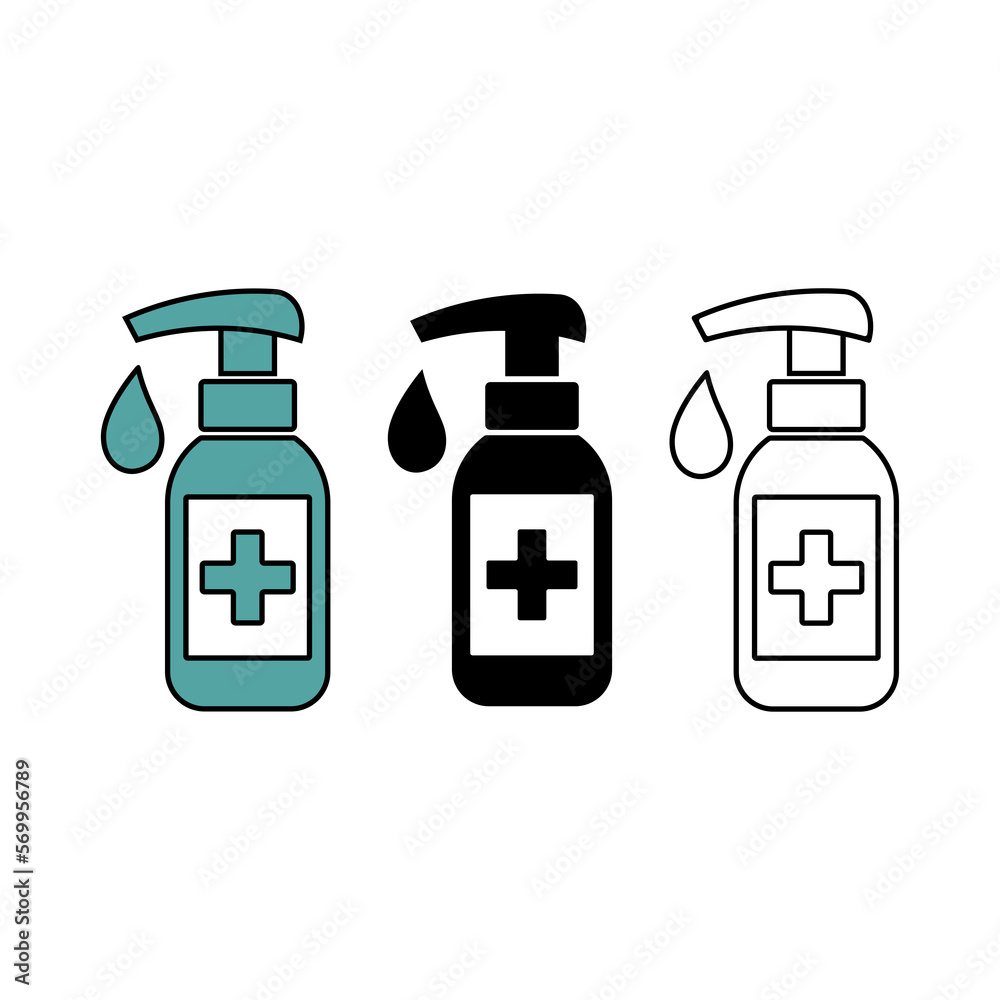 Hand sanitizer vector icon on white background. Hand sanitizer vector icon on white background.
