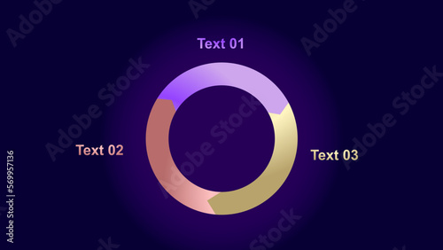Virtuous circle diagram, wheel of three-thirds methodology, three parts graphic explanation virtuous cycle.