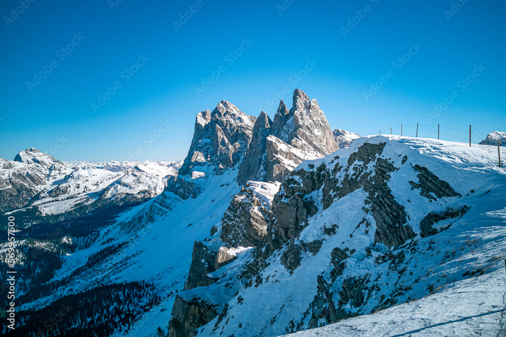 Italy, south tyrol, dolomites, val gardena, ski resort, Seceda mountain
