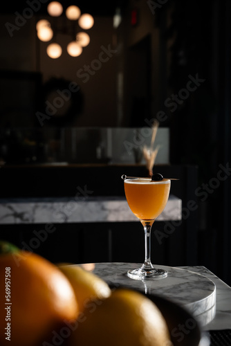 Orange cocktail with garnish
