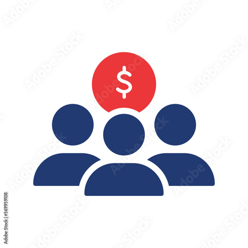 Fund of Donation Silhouette Icon. Charity and Donation Concept. Organization and Community Charitable Foundation. Financial Help for People Pictogram. Vector illustration