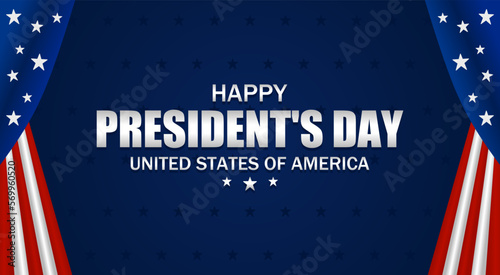 Happy President's day USA  lettering template. Vector illustration. Suitable for Poster, Banners, background and greeting card. 