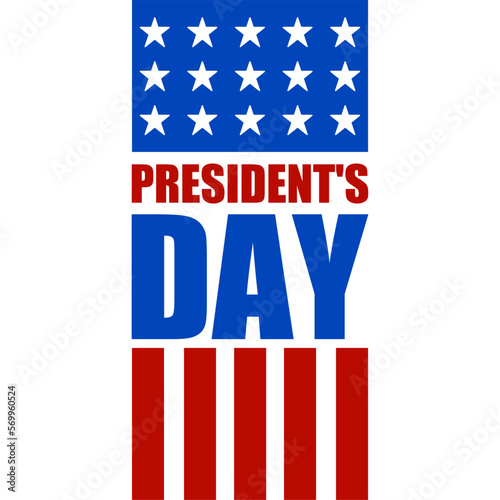 Happy President's day USA lettering template. Vector illustration. Suitable for Poster, Banners, background and greeting card. 