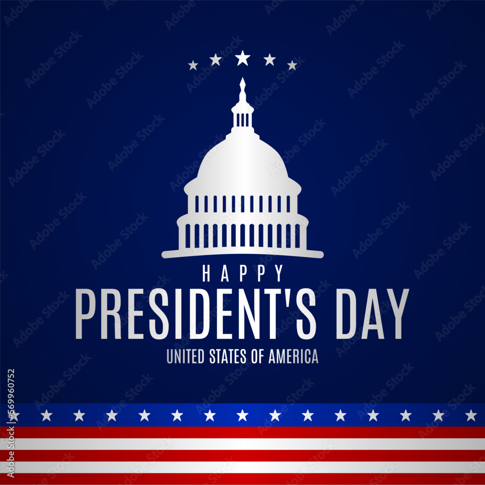 Happy President's day USA  lettering template. Vector illustration. Suitable for Poster, Banners, background and greeting card. 