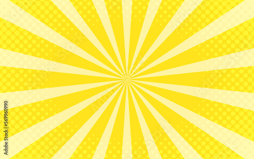 Fotografie, Obraz ポップでかわいい黄色の放射状の線