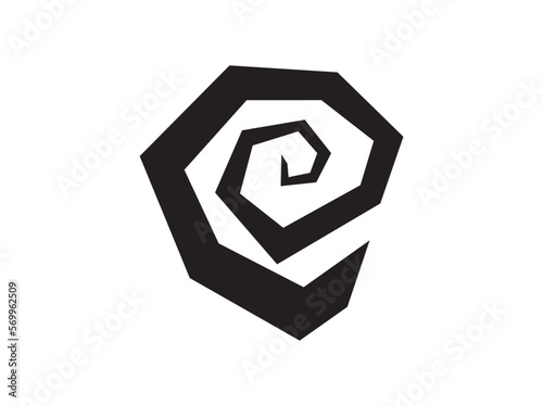 abstract twist icon. unique spirals concept symbol in cubism