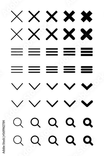 Website Navigation Icons Vector Set Rounded Square