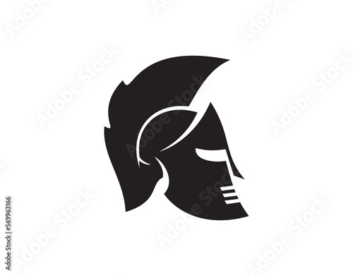 spartan warrior helmet icon vector