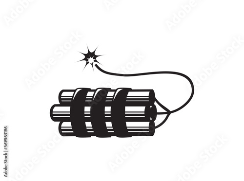 tnt or dynamite bomb icon, explosive material