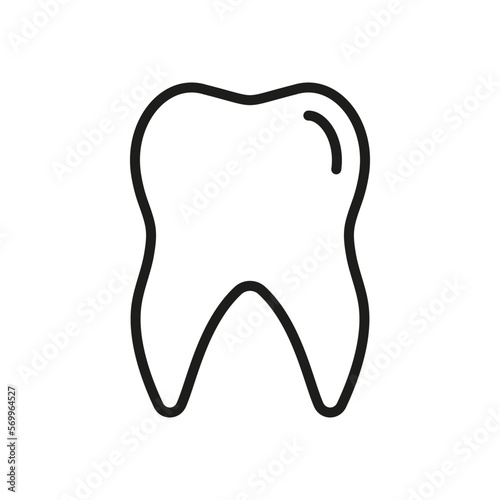 Human Tooth Line Icon. Toothache, Teeth Pain Sign. Oral Hygiene Outline Icon. Dentistry Clinic Logo. Tooth Care, Dental Treatment Linear Pictogram. Editable Stroke. Isolated Vector Illustration