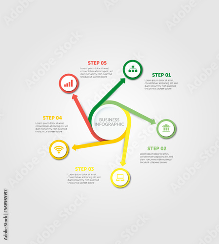 Vector circle infographic, cycle diagram, graph, presentation chart. Business infographics concept with 4 options, parts, and steps. Business Infographic processes. Creative concept for infographic