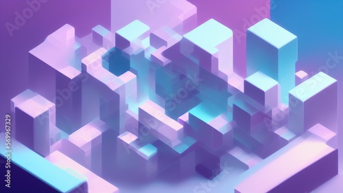 abstract background with cubes - generative ai illustration