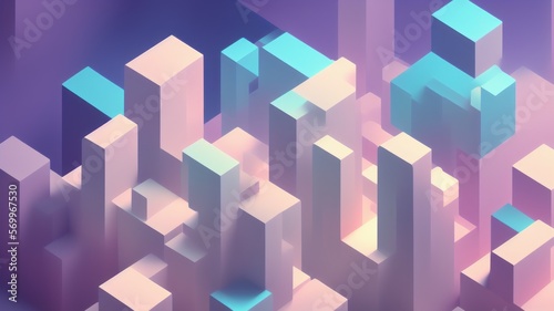 abstract background with cubes - generative ai illustration