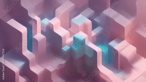 abstract background with cubes - generative ai illustration