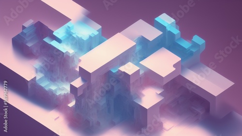abstract background with cubes - generative ai illustration