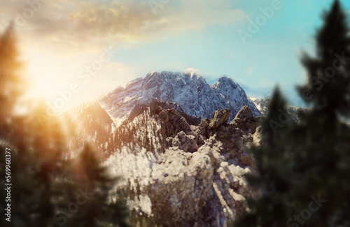 beautiful view of polish tatras and giewont peak