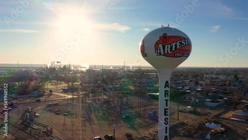 City of Artesia New Mexico water tower flyby photo