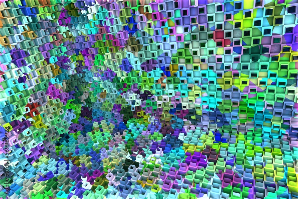 3D ILLUSTRATION RENDERING. ABSTRACT BACKGROUND SQUARE PATTERN DIMENSION OBJECT TRENDY COLORFUL GEOMETRY DISTORTED EFFECT GRAPHIC TEXTURE. PERSPECTIVE SCIENCE TECHNOLOGY PRESENTATION RANDOM DESIGN. 3D ILLUSTRATION RENDERING. ABSTRACT BACKGROUND SQUARE PATTERN DIMENSION OBJECT TRENDY COLORFUL GEOMETRY DISTORTED EFFECT GRAPHIC TEXTURE. PERSPECTIVE SCIENCE TECHNOLOGY PRESENTATION RANDOM DESIGN.