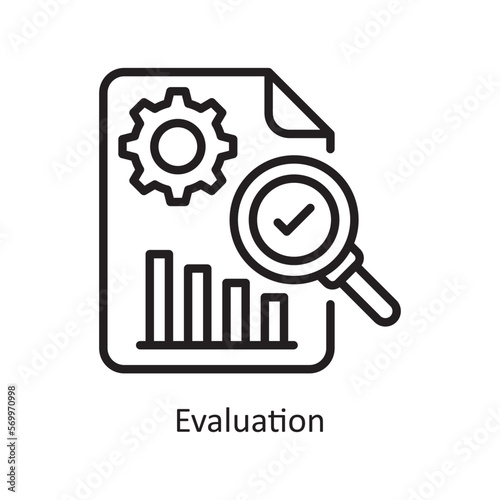 Evaluation Vector Outline Icon Design illustration. Assessment Symbol on White background EPS 10 File