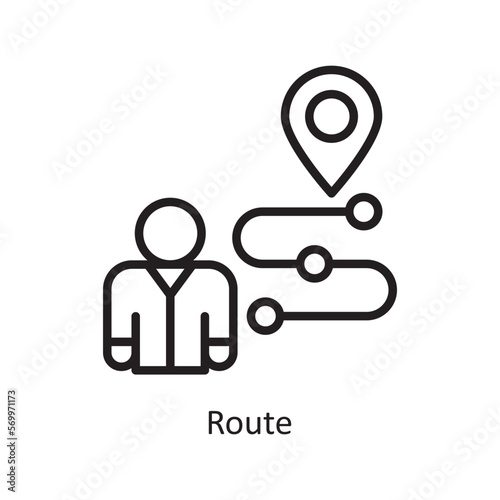 Route Vector Outline Icon Design illustration. Assessment Symbol on White background EPS 10 File