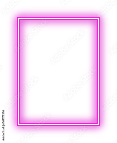 pink neon square frame
