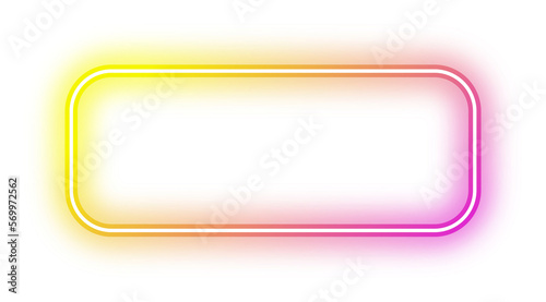 yellow pink neon rectangle sign