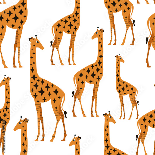 Giraffe seamless pattern. Vector illustration