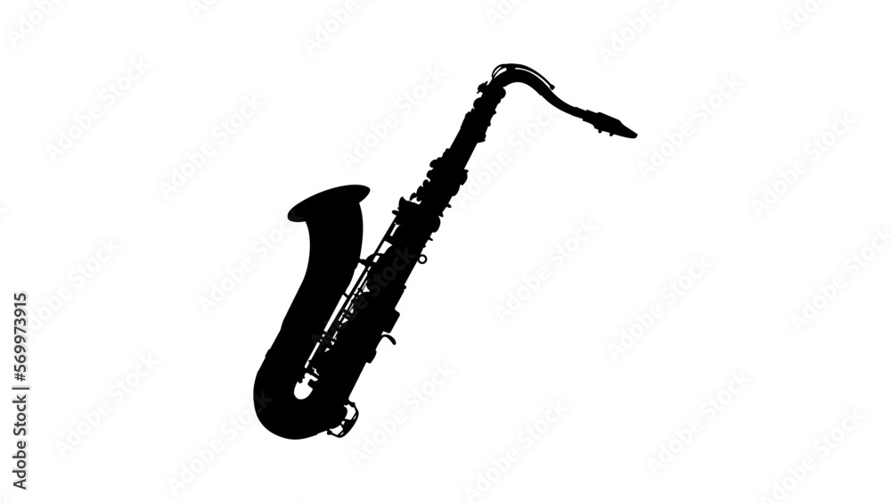 saxophone silhouette - obrazy, fototapety, plakaty 