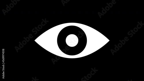 Transition mask - opening eye. 2d animation with alpha channel.