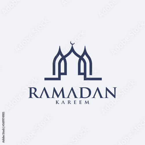 ramadan kareem vector set logo to welcome ramadan holy month of muslims template