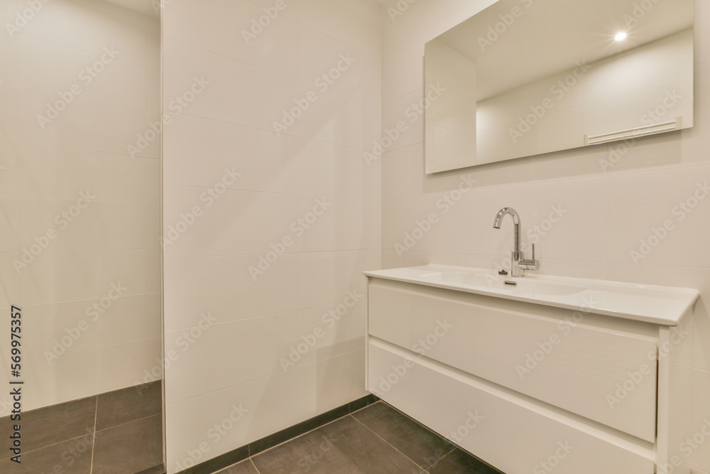 Modern bathroom with white sink Modern bathroom with white sink