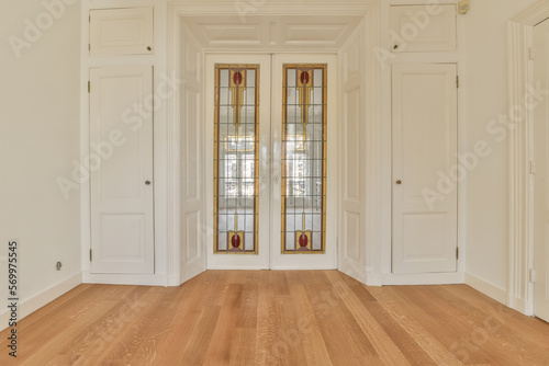 Interior of room with window and cupboards