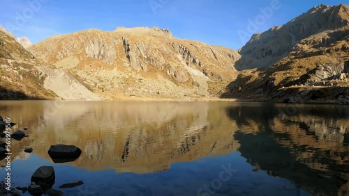 Alpine Landscape on the Grual Dolomite Lake photo