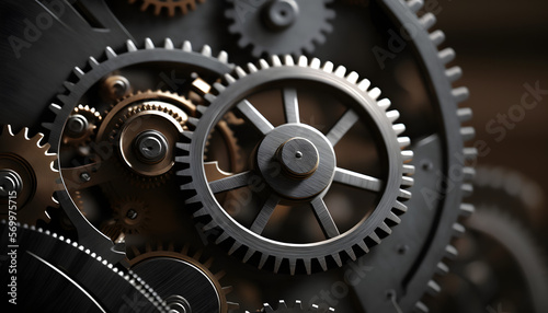 Close-up of gears in motion: A photo showing gears moving in close detail to highlight the intricate mechanism of tribology