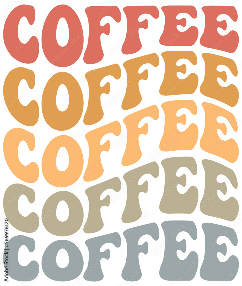 Coffee Retro Wavy SVG Coffee Retro Wavy SVG