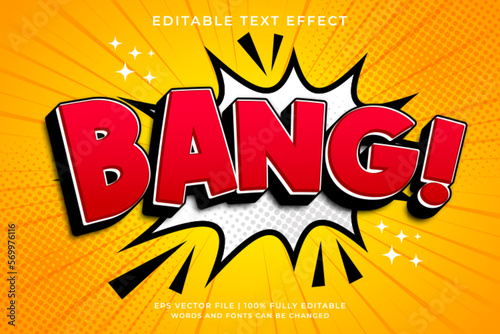 Comic bang editable text effect pop art style