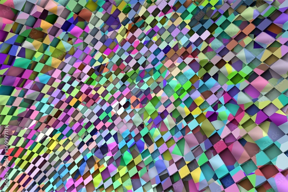 3D ILLUSTRATION RENDERING. ABSTRACT BACKGROUND SQUARE PATTERN DIMENSION OBJECT TRENDY COLORFUL GEOMETRY DISTORTED EFFECT GRAPHIC TEXTURE. PERSPECTIVE SCIENCE TECHNOLOGY PRESENTATION RANDOM DESIGN.
3D ILLUSTRATION RENDERING. ABSTRACT BACKGROUND SQUARE PATTERN DIMENSION OBJECT TRENDY COLORFUL GEOMETRY DISTORTED EFFECT GRAPHIC TEXTURE. PERSPECTIVE SCIENCE TECHNOLOGY PRESENTATION RANDOM DESIGN.