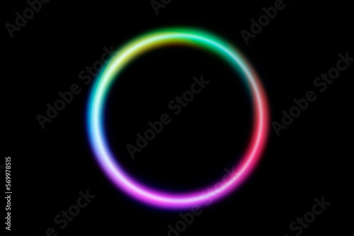 colorful circle frame circle light frame on black background