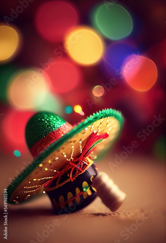 cinco de Mayo, Sombrero with colorfull Bokeh
