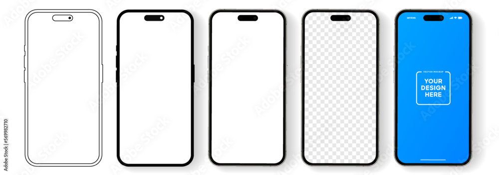 3D realistic high quality smartphone mockup with isolated background. Smart phone mockup collection. Device front view. 3D mobile phone with shadow on white background. 3D realistic high quality smartphone mockup with isolated background. Smart phone mockup collection. Device front view. 3D mobile phone with shadow on white background.