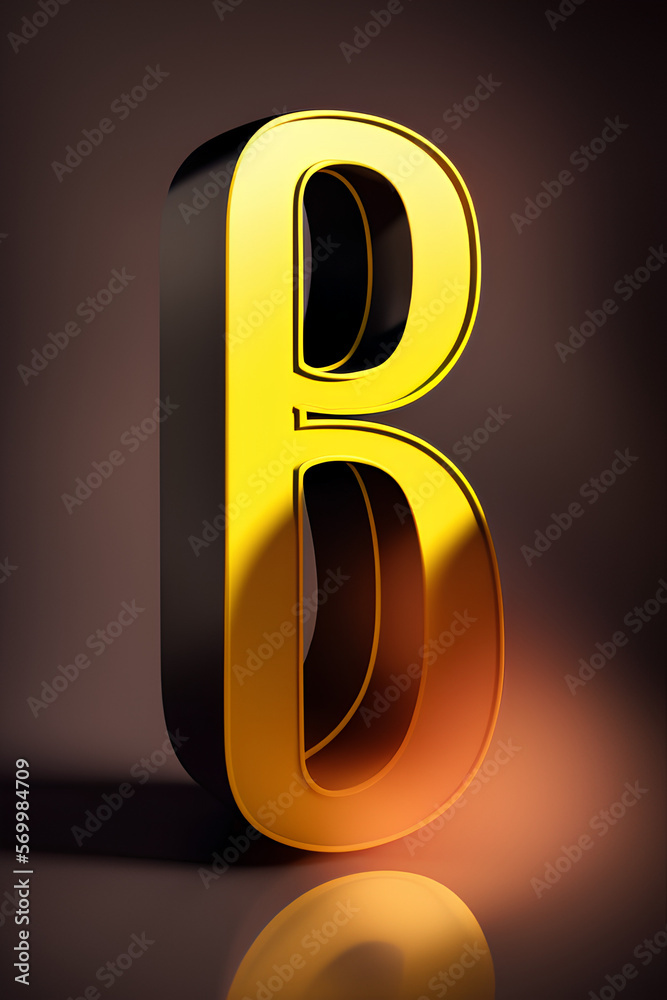 3d Golden Letter, Letter B, Alphabet, Alphabet B, Illustration Of ...