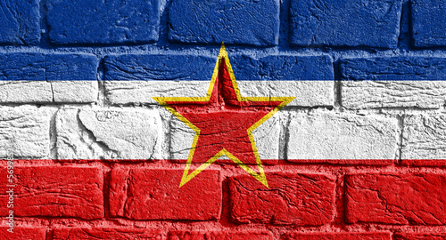 Flag of Yugoslavia on the wall photo