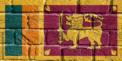 Flag of Sri Lanka on the wall